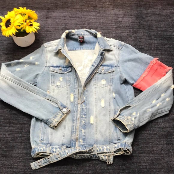 🎉Host Pick🎉Established Mark Grunge Thrashed Denim Jacket